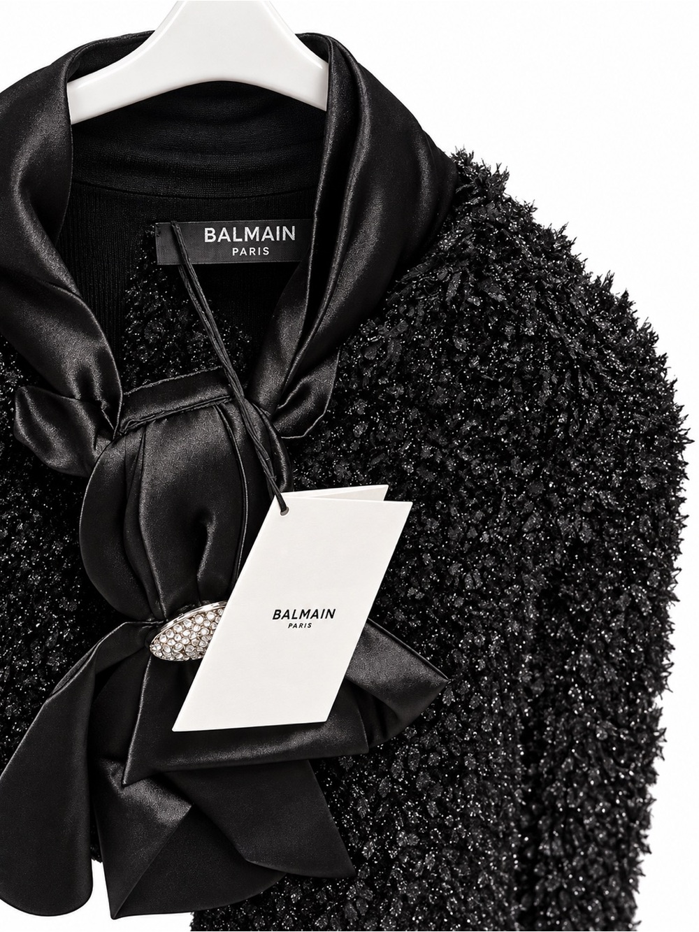 Balmain Cropped Bow Top & Crystal Button Pleated Skirt Set - Picture 3 of 5